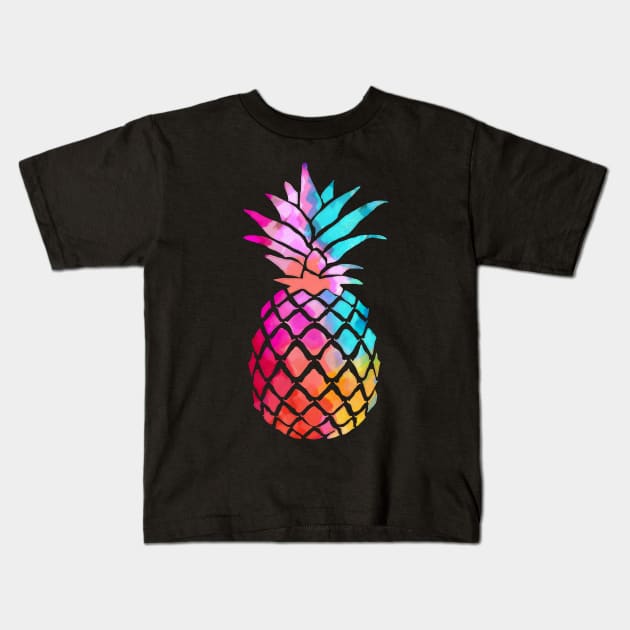 Colorful Pineapple Kids T-Shirt by lolosenese